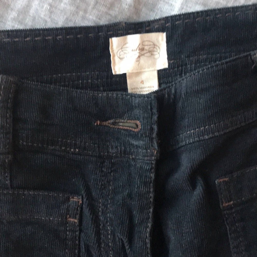 Anthropologie corduroy flare pants.